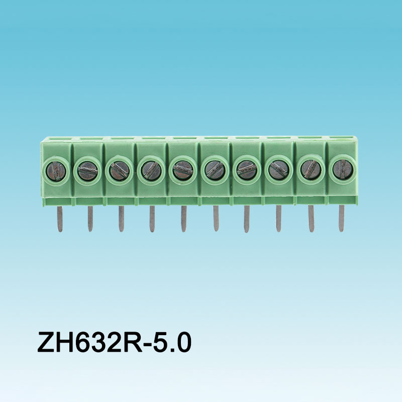 Terminal de parafuso de soquete PCB verde dobrado